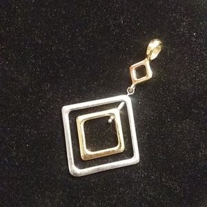 Large two tone silver gold pendant